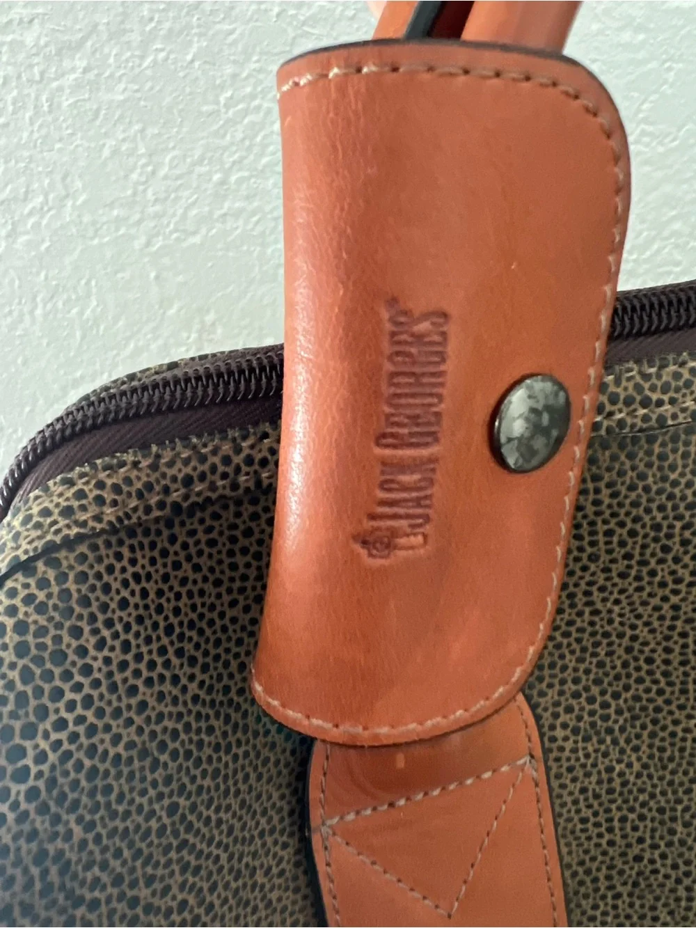 Jack Georges Pebbled Leather Duffle Bag